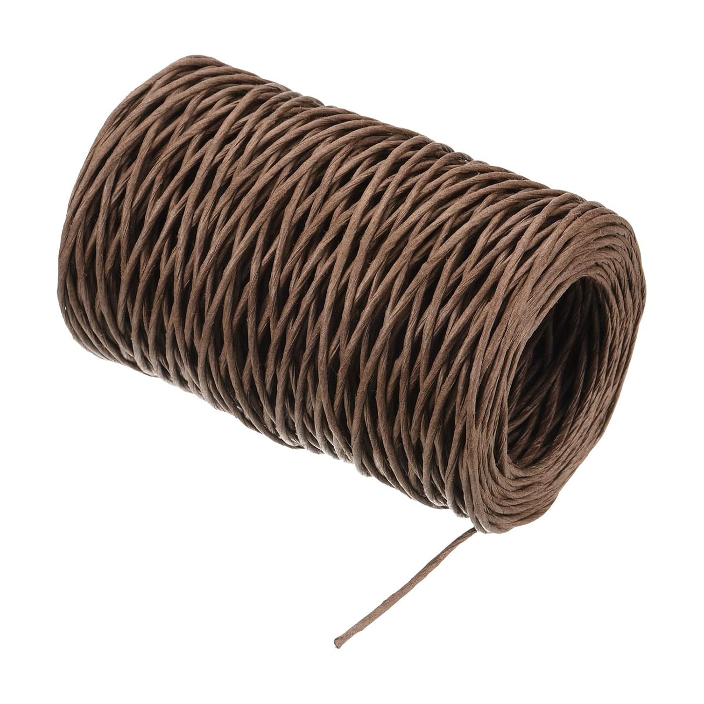 PATIKIL 164 Feet Floral Bind Wire Wrap Twine, 2mm Florist Wire Iron Wire Paper Covered Vine Wrapping Binding Wire for Flower Bouquets, Brown