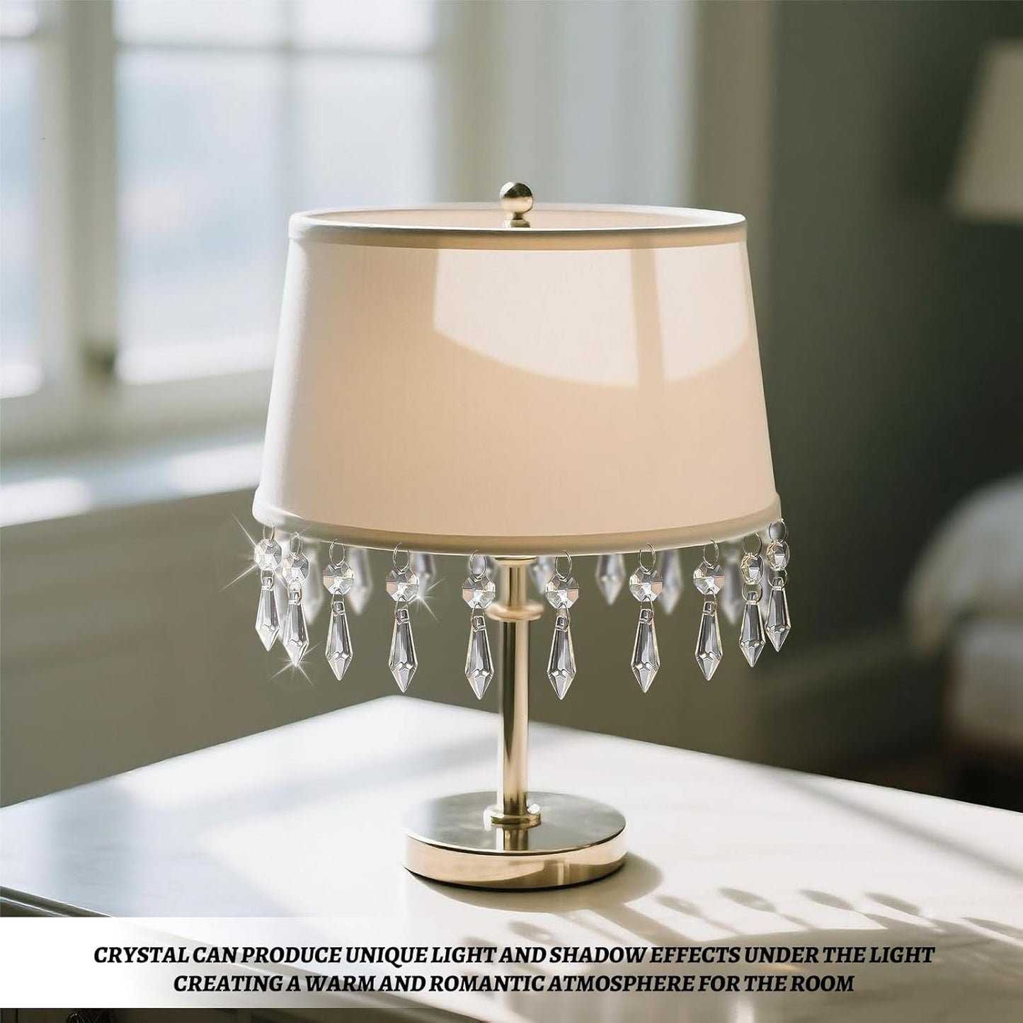 50PCS Premium Clear Crystal Teardrop Prism 2.4" -Crystal Glass Baroque Chandelier Pendant Drop Loose Beads Suncatcher for Holiday Party/Home/Window Decoration/Chandelier Replacement Parts