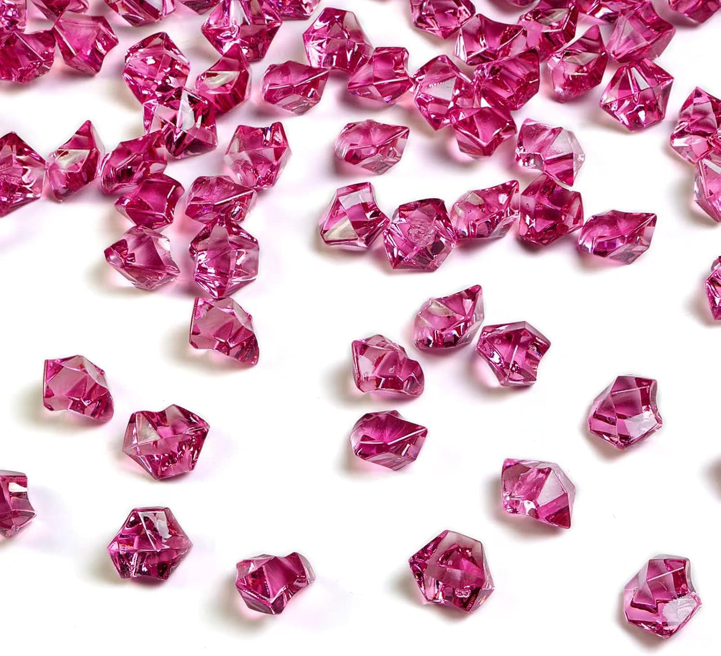 HappyFiller 15 OZ Burgundy Fake Ice Rocks Crystal Acrylic Gem Stone for Glass Vase Fillers,Candle Holder Decor, Wedding Centerpieces,Crafts,Dessert Table Decorative Scatter,Party,Home Accents