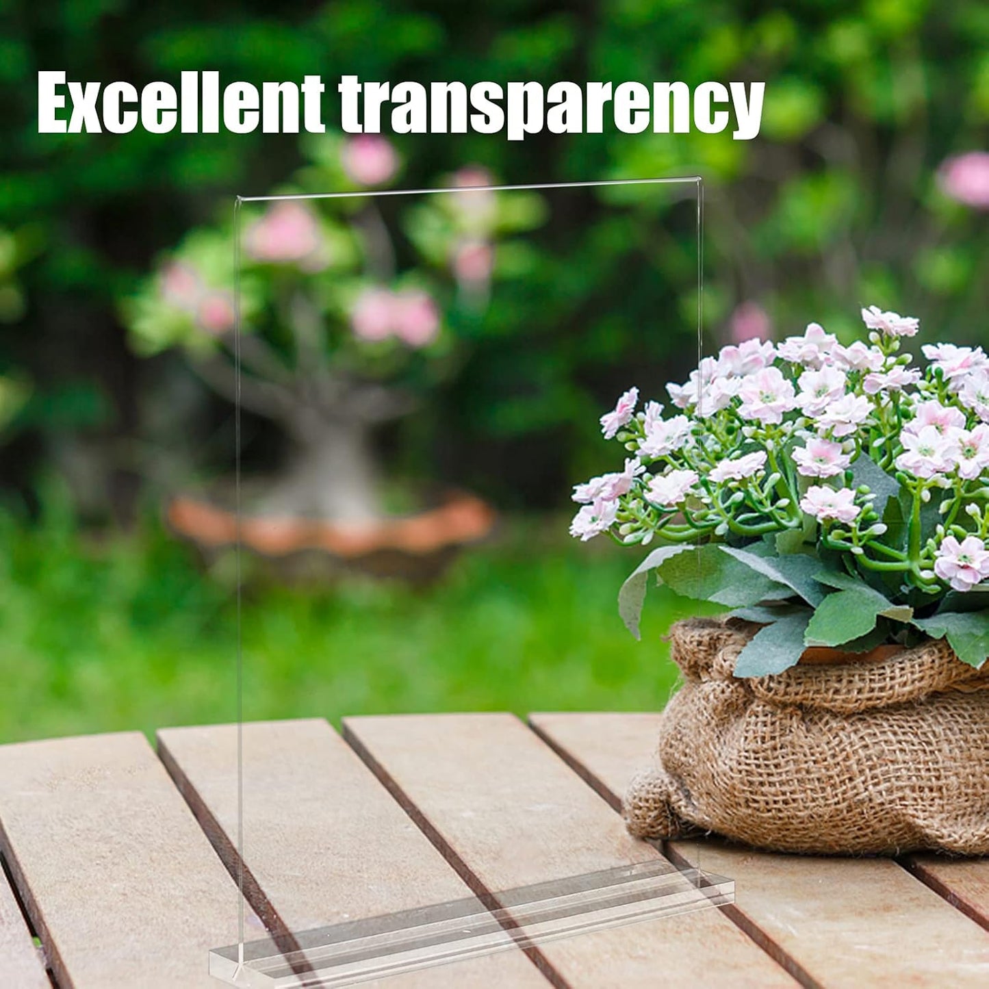 Acrylic Sign Holder, 8.5 x 11 inches Clear Table Menu Display Stand Desktop Display Stand Paper Holder Table Top Sign Holder Suitable for Restaurants, Office, Home, Store (10 pcs)