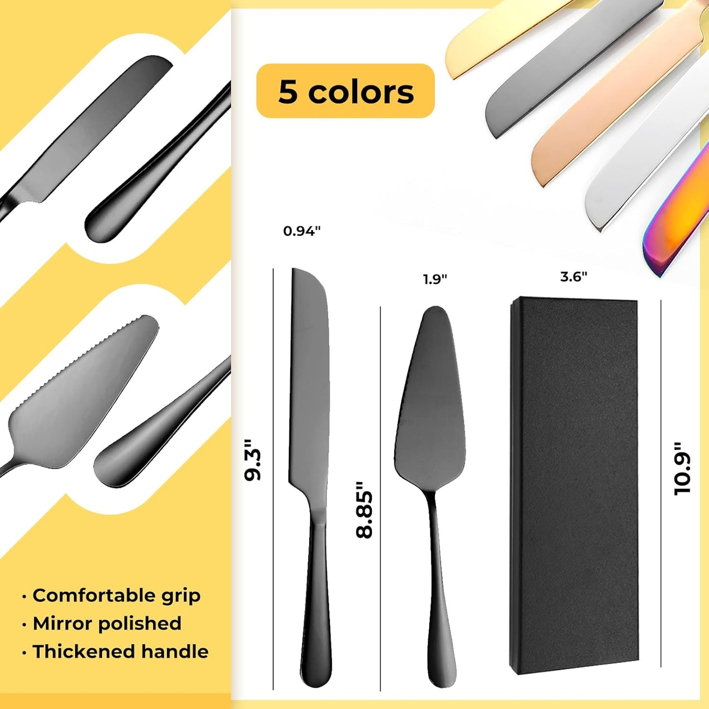 Personalized Wedding Cake Knife and Server Set Stainless Steel Cake Cutter Server Engraved Cake Cutting Set for Wedding Anniversary Engagement Birthday Gifts