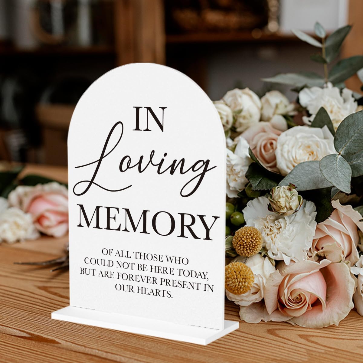 In Loving Memory Wedding Sign, Wedding Engagement Bridal Shower Reception Event Party Table Desk Acrylic Decor