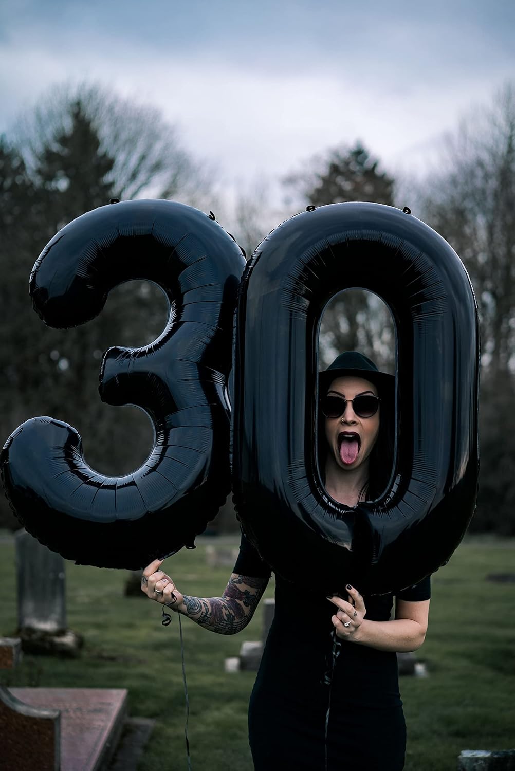 40 Inch Black Number Balloon 0-9(Zero-Nine), Big Size Happy Birthday Balloon, Foil Helium Big Number Balloon for Birthday Celebration Decorations Graduations Anniversary Photo Shoot