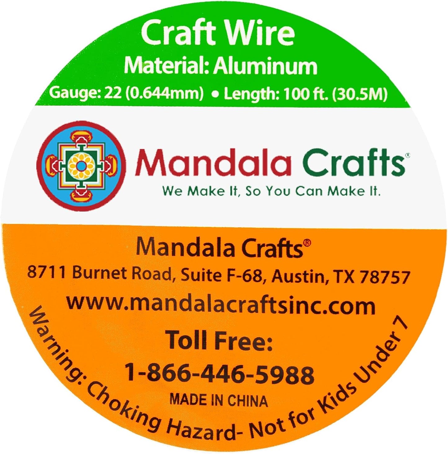 Mandala Crafts 22 Gauge Anodized Aluminum Craft Wire for Jewelry Making - 100 FT Colored Flexible Light Brown Wire - Bendable for Bonsai Armature Crafting Sculpting