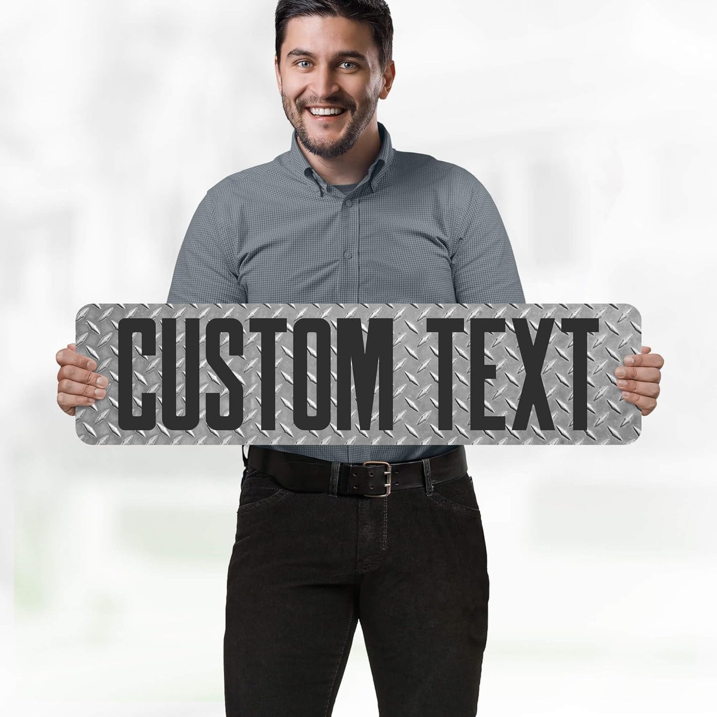 Custom Sign, Custom Street Sign, 11 Font Colors, 13 Font Styles, 4 Hole Options, 22 Sizes, 8x32 Inches, Rust Free DiBound, Fade Resistant, Made in USA by My Sign Center (Diamond Metal)