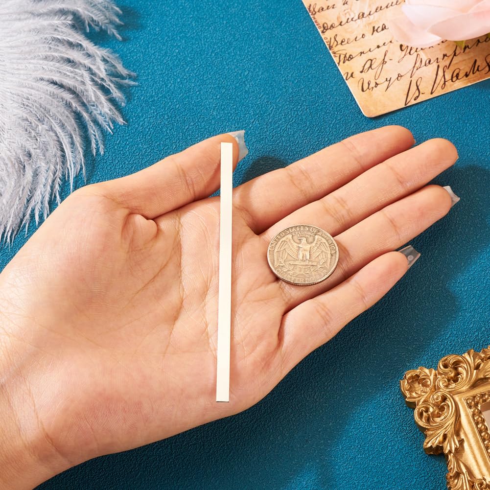 Fashewelry 1pc 4mm Sterling Silver Rectangle Flat Wire 0.3 Feet Bezel Wire Dead Soft Metal Wire with 1pc Cleaning Cloth for Stone Cabochon Rings Bangles Jewelry Making Stamping