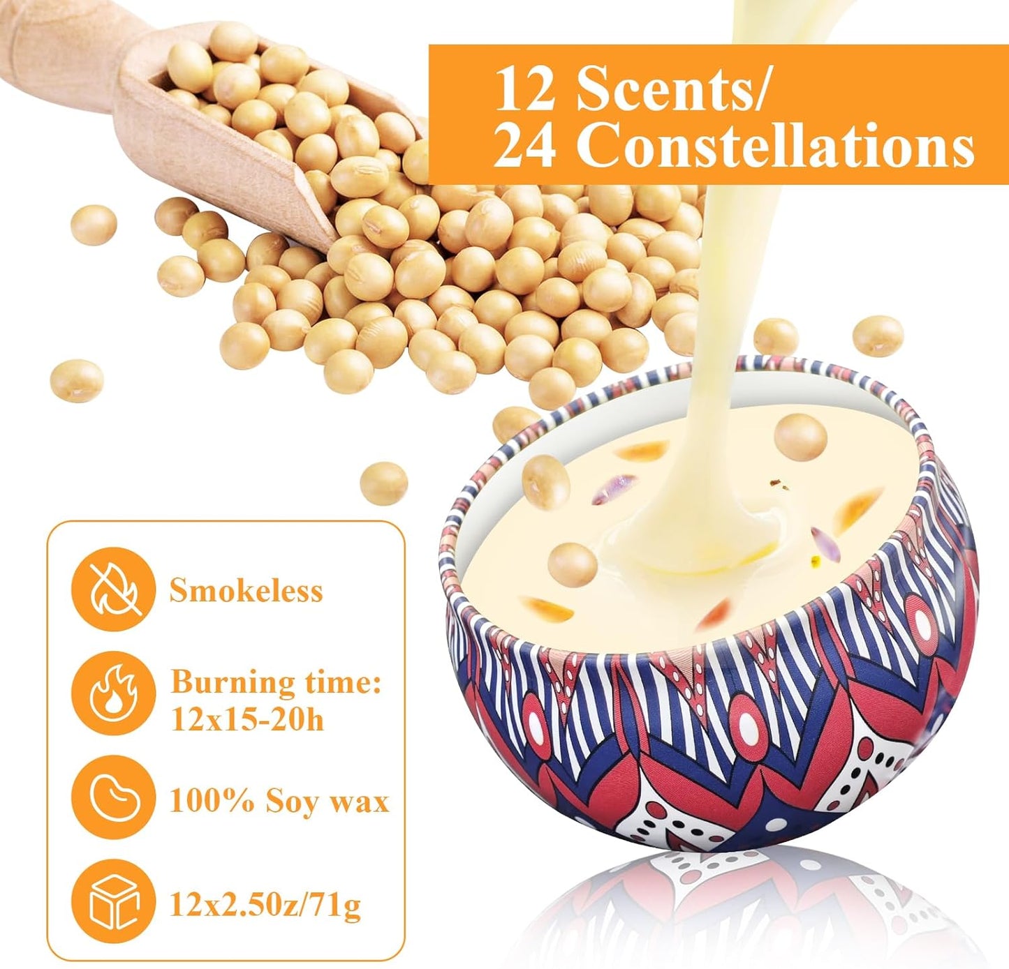 24 Pack Scented Candles Gift Set Long Lasting Soy Wax Aromatherapy Candles for Home Wedding Baby Shower Bridal Party Favors Christmas Birthday Gifts for Women