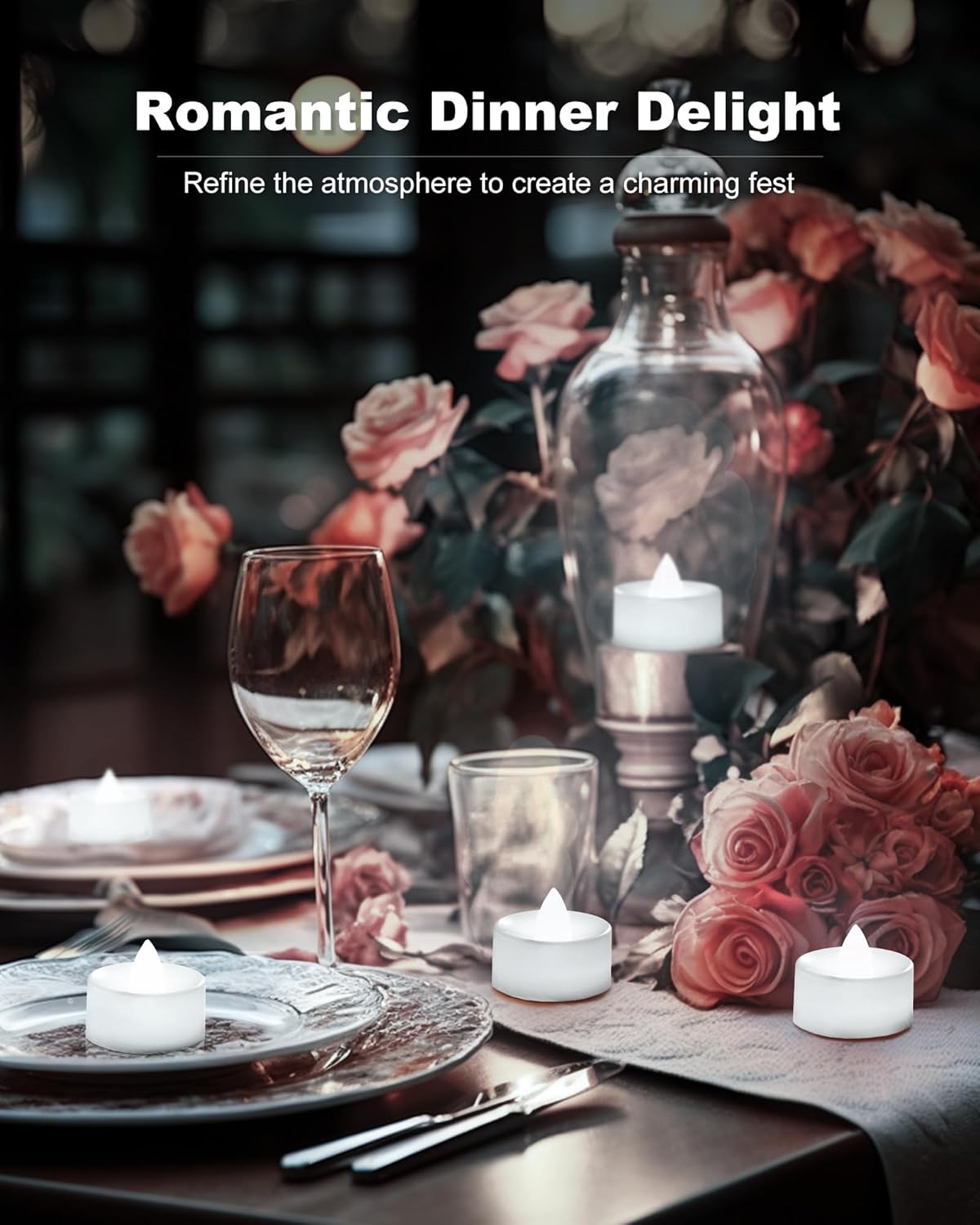 BEICHI Flameless Candles, 24Pack Battery Operated Candle, LED Tea Lights Candles Battery Operated, Flickering Fake Votives for Wedding Halloween Christmas Diwali- Pure White Light