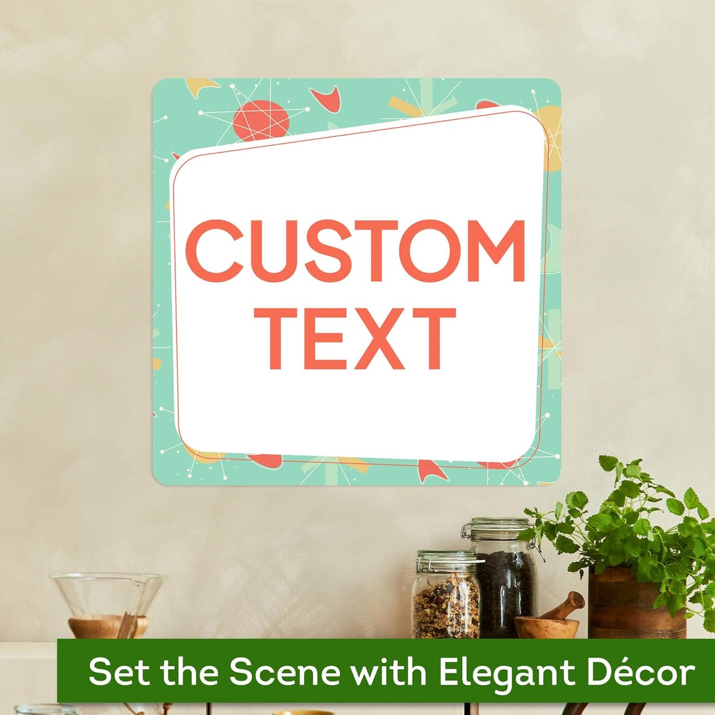 Custom Sign, Custom Street Sign, 11 Font Colors, 13 Font Styles, 4 Hole Options, 22 Sizes, 18x18 Inches, Rust Free DiBound, Fade Resistant, Made in USA by My Sign Center (Mid-Century Modern 2)