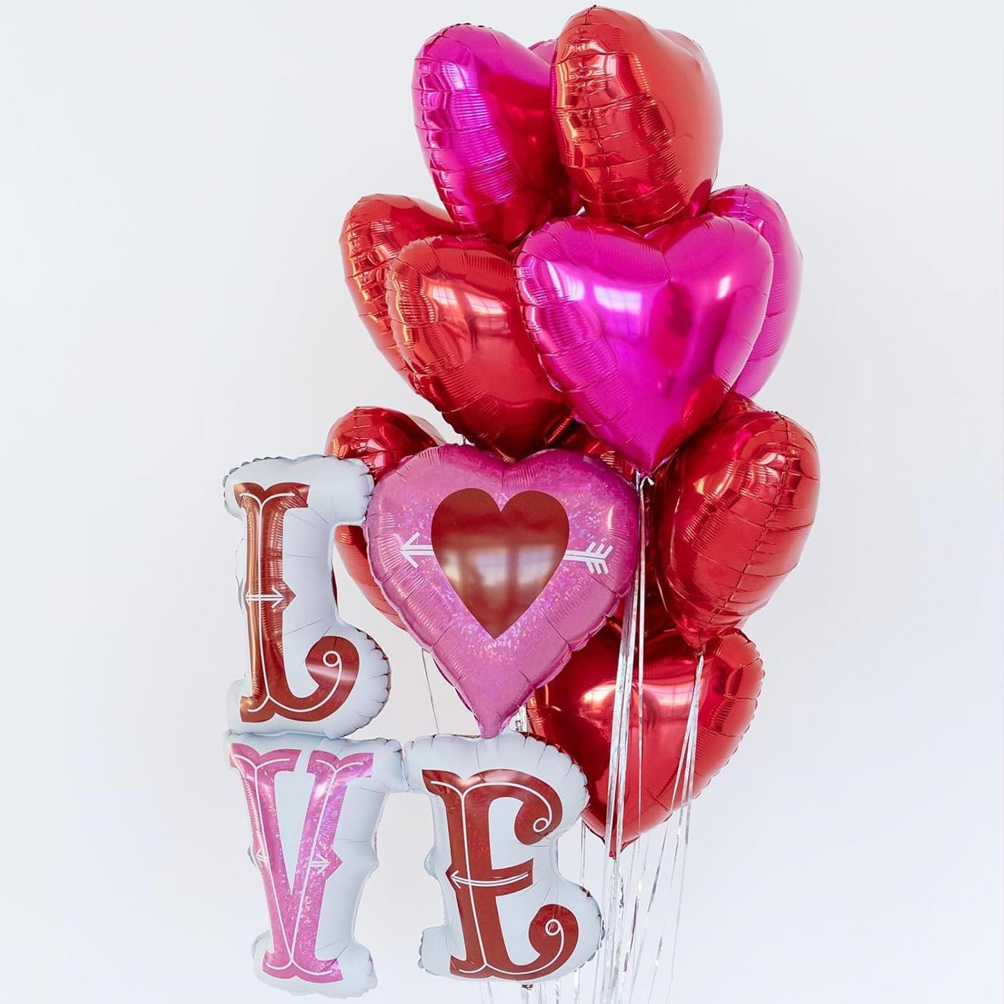 Red Heart Balloons,10Pcs Red Foil Heart Shaped Love Balloons,18Inch Helium Polyester Film Balloon for Valentines,Engagement,Birthday,Baby Shower,Wedding Party Decorations