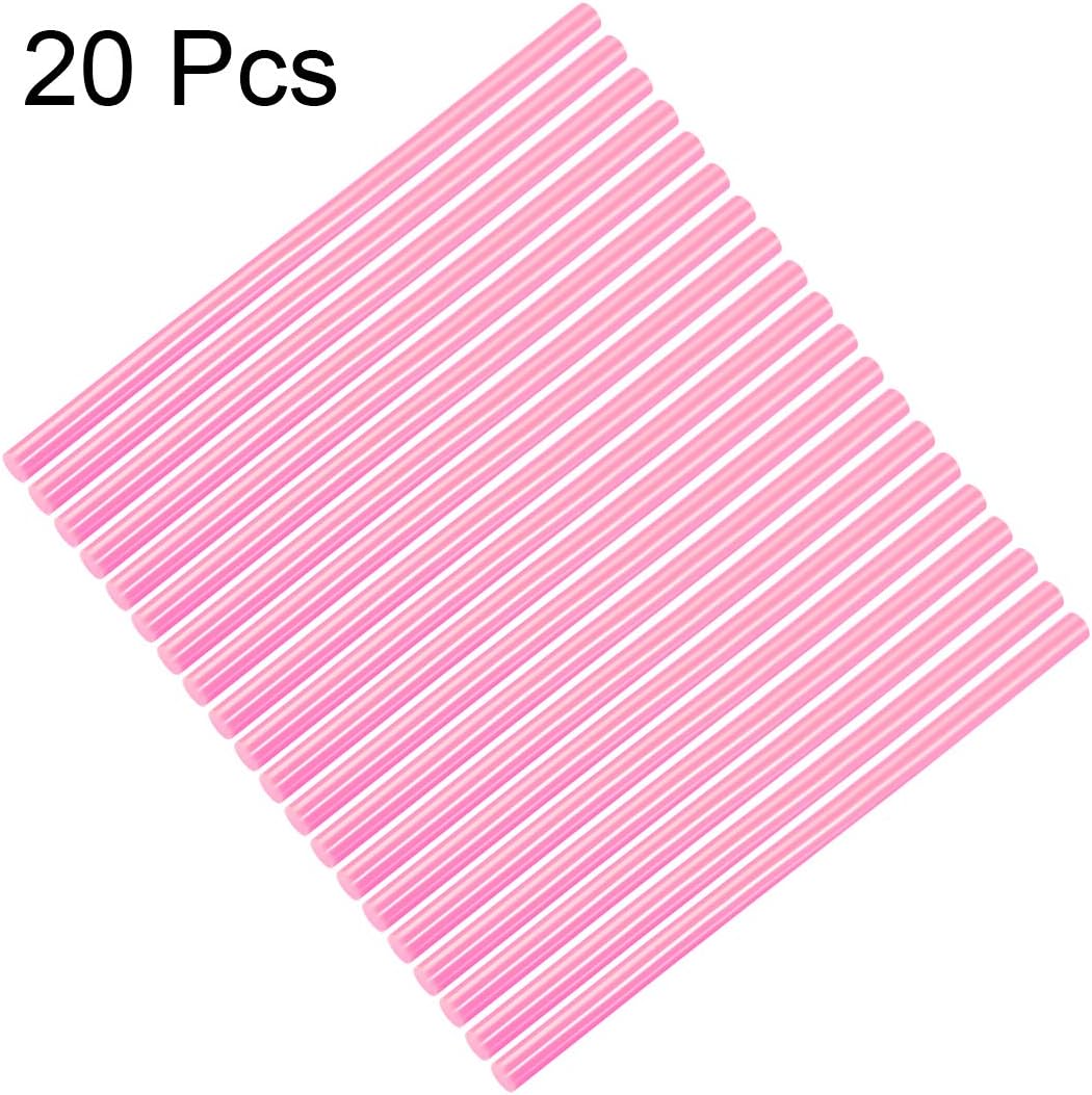 uxcell 20pcs Hot Glue Sticks for Glue Gun 7/16-inch x 10-inch Mini Hot Melt Adhesive Glue Stick Pink