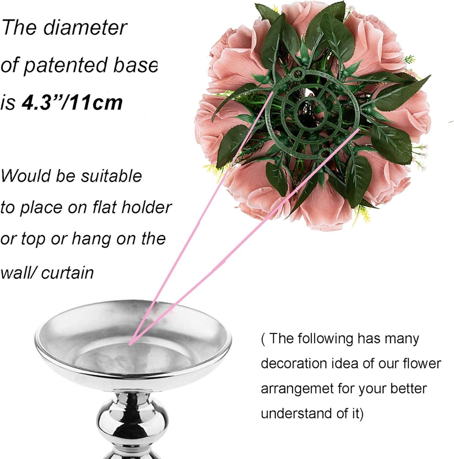 BLOSMON Dusty Pink Flowers Centerpieces: 2 Pcs Artificial Roses Flowers Balls for Wedding Dinning Table - Fake Silk Kissing Floral Arrangement for Home Party Event Decor