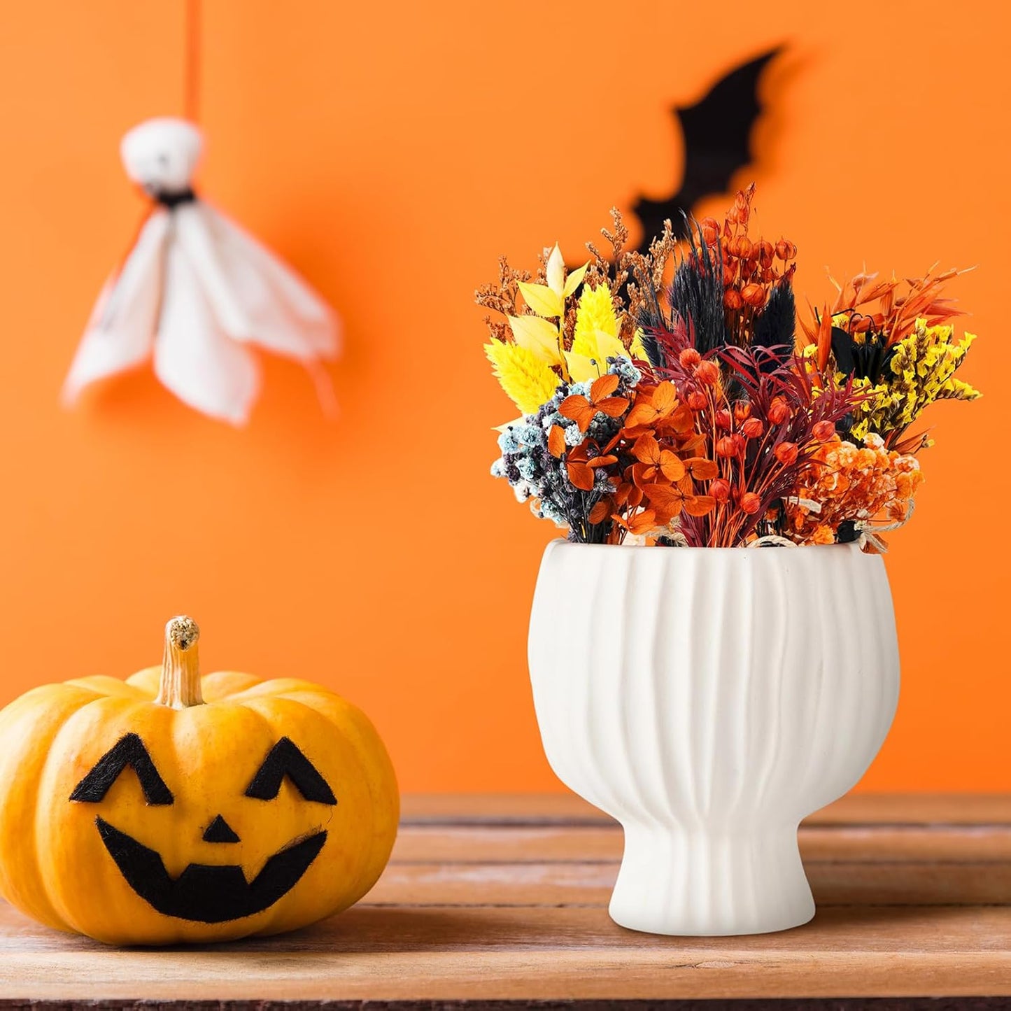 10/12/24/36 Pack Mini Dried Flowers for Vase Wedding Various Mini Bouquet Dried Small Wildflowers Natural Flowers Bulk for Crafts DIY Decor (12, Halloween Color2)