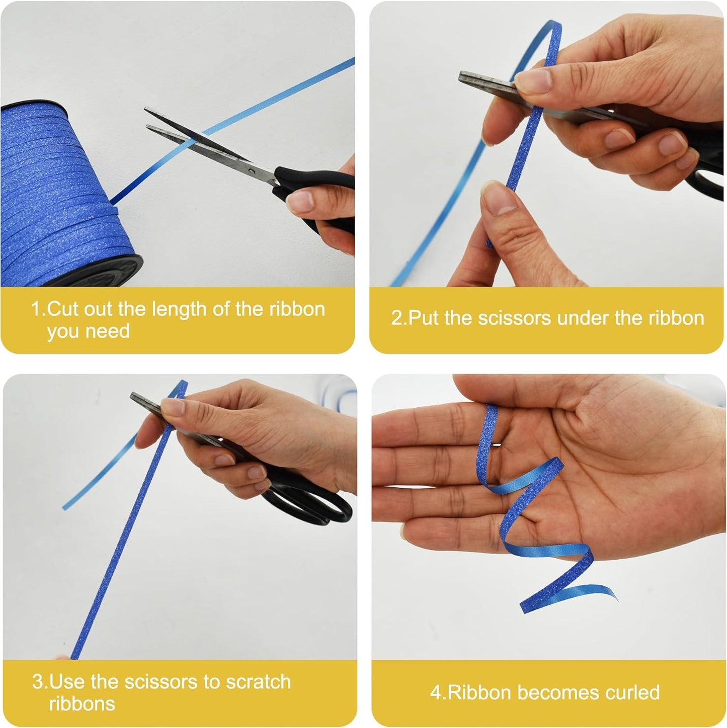 BEISHIDA Gold Glitter Ribbon - 500 Yards Curling Crimped, Shiny for Gift Wrapping, Birthday Party, Festival, Art Craft, Florist Flowers Decoration