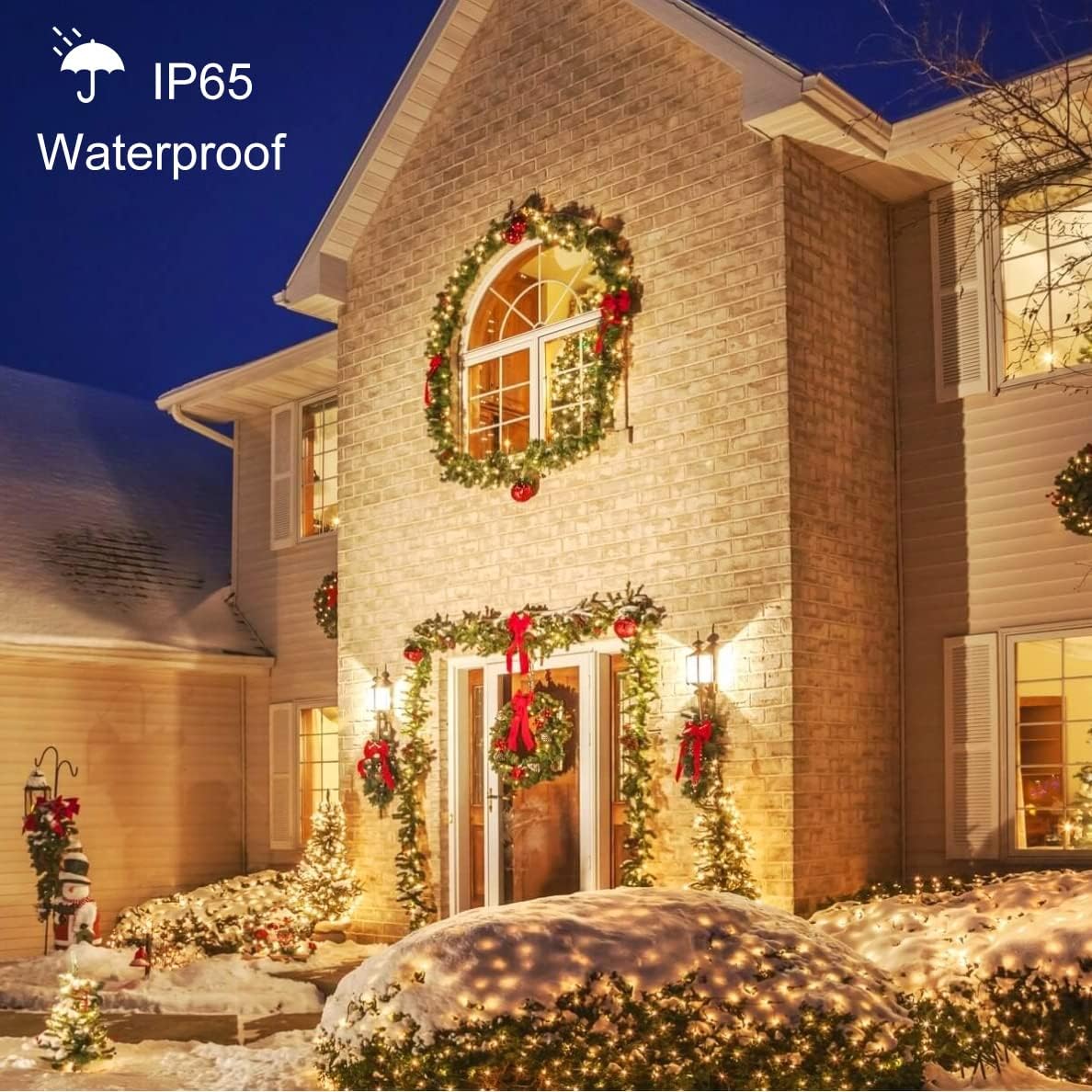 Toodour Solar Christmas Lights Outdoor, 2 Packs Total 144ft 400 LED Solar String Lights with 8 Mode, Outdoor Christmas String Light for Garden, Patio, Fence, Balcony, Xmas Tree Decor - Warm White