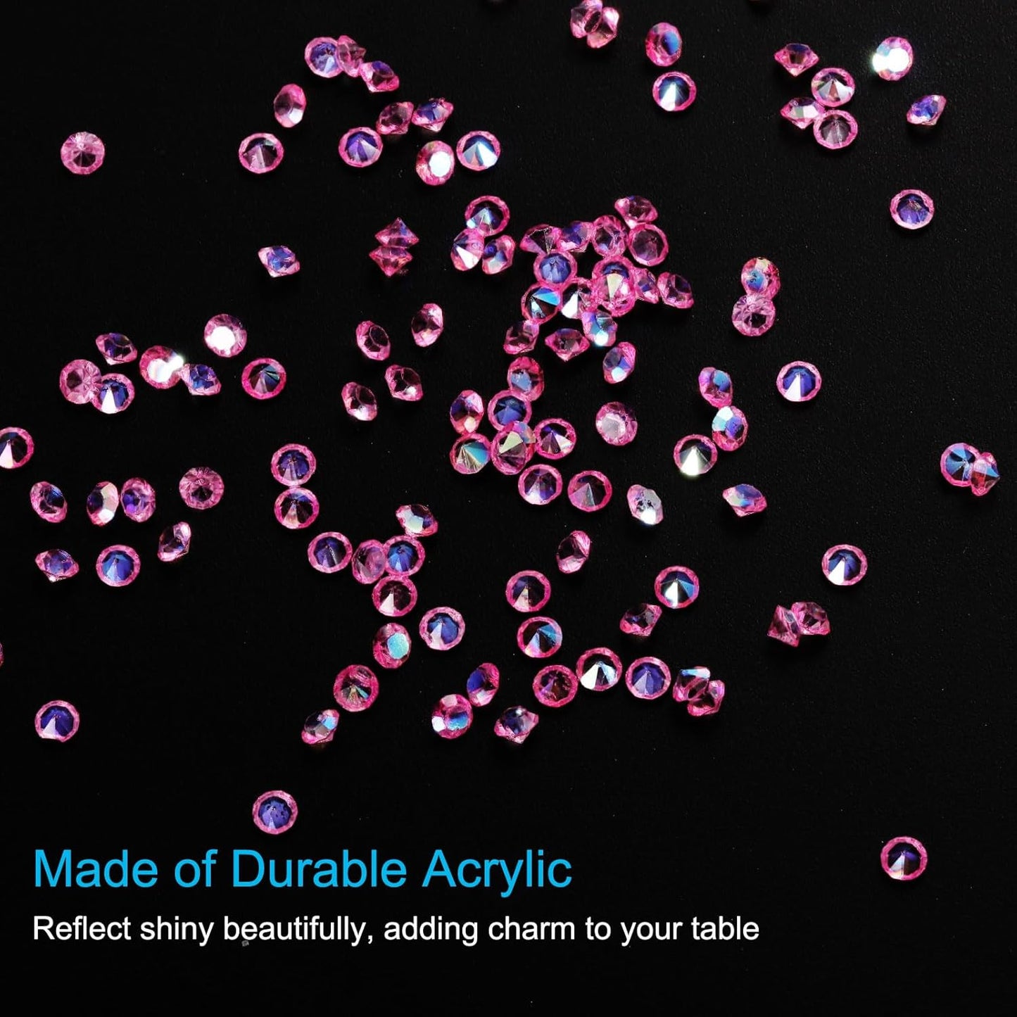 PATIKIL 14000Pcs Wedding Table Scatter Confetti Crystals 3mm Acrylic Diamonds Vase Fillers Gems for Table Centerpiece Decorations Bridal Shower Party, Red-Violet AB