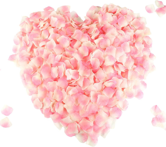 CODE FLORIST 1100 PCS Silk Rose Petals for Valentine's Day,Fake Rose Petals for Romantic Night,Wedding,Proposal Anniversary Flower Decorations(Separated,Scented,Champagne Pink)
