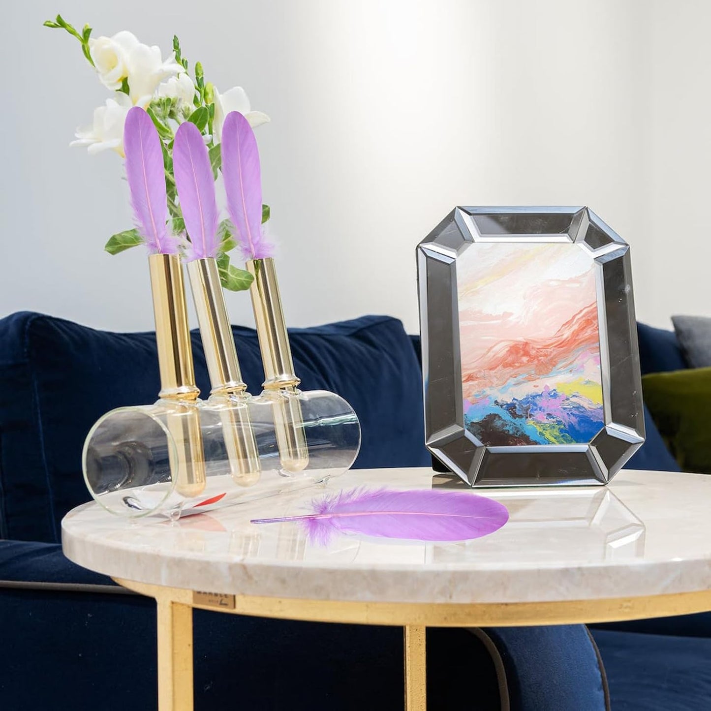 THARAHT 120pcs Lignt Purple Natrual Goose Feathers Natural Bulk 6-8 inch 15-20cm for Crafts DIY Cosplay Wedding Party Halloween Decoration Goose Nagoire Feathers