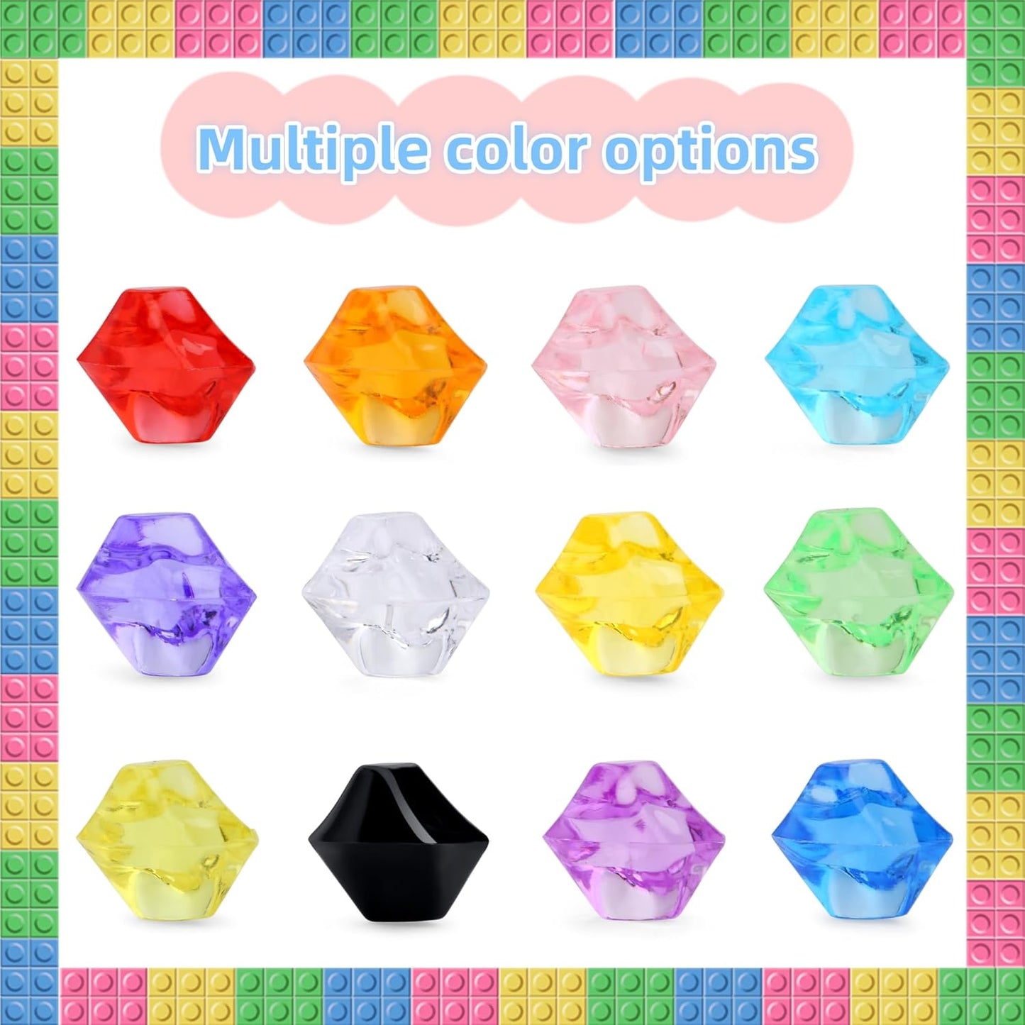 YATOJUZI 500pcs Fake Ice Cubes Blue Acrylic Crushed Rocks Vase Fillers Plastic Diamonds Gems for DIY Party Wedding Centerpiece Table Scatter Prop Display 0.5" (Only Blue)