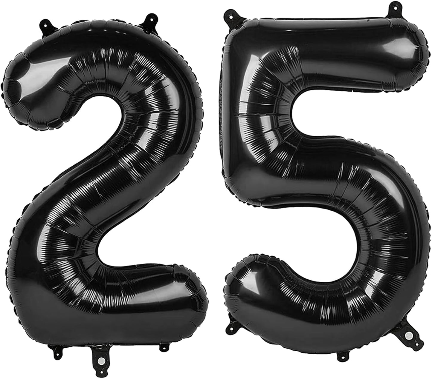 Black 40 Inch Large Number 25 Birthday Balloon, 25 52 Birthday Decorations, Foil 25 Mylar Helium Numbers Balloons Girl Boy Anniversary Party Supplies