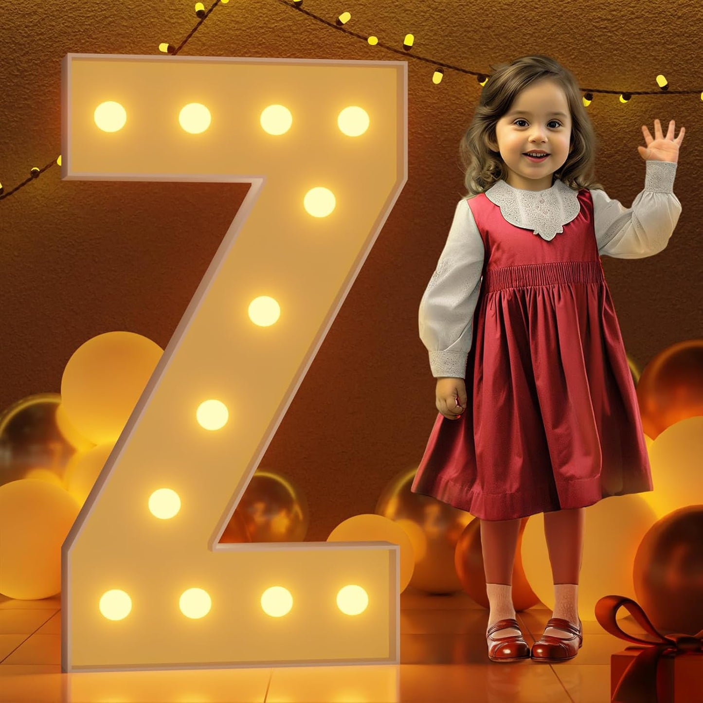 Marquee Letters 4 Feet Tall Large Light Up Letters Z Happy Birthday Decorations Marry Me Engagement Party Decor Yellow Light Birthday Decorations Balloon Arch Kit Foam Sign Z