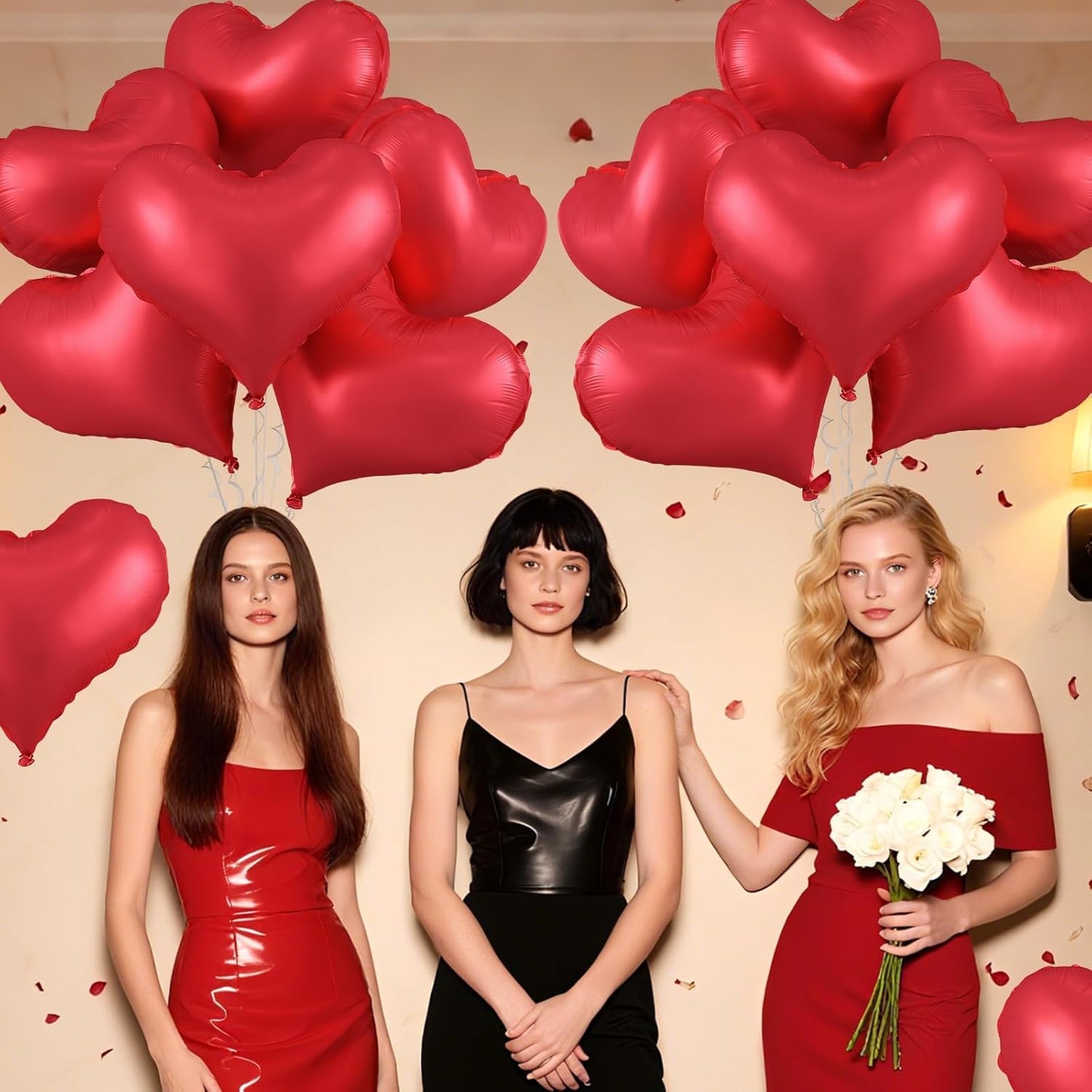 Red Heart Balloons,24Inch Large Red Heart Foil Balloons for Valentine's Day Birthday Wedding Baby Shower Anniversary Party Decorations