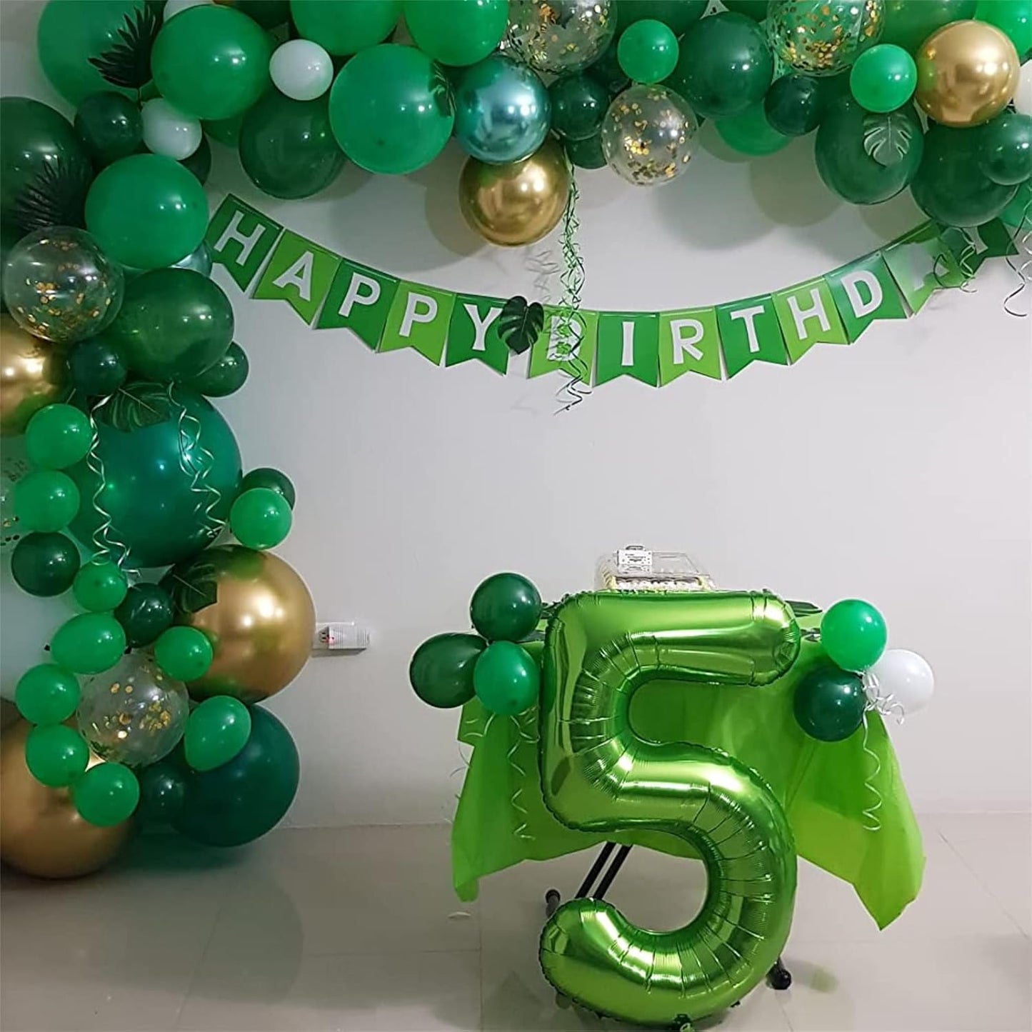 40 Inch Green Large Numbers Balloons 3, Self Inflating Digit 3 Helium Balloons for 3rd Boys Girls, Foil Mylar Big Number Balloons 0-9 for Women Men Birthday Party Anniversary Supplies Decorations
