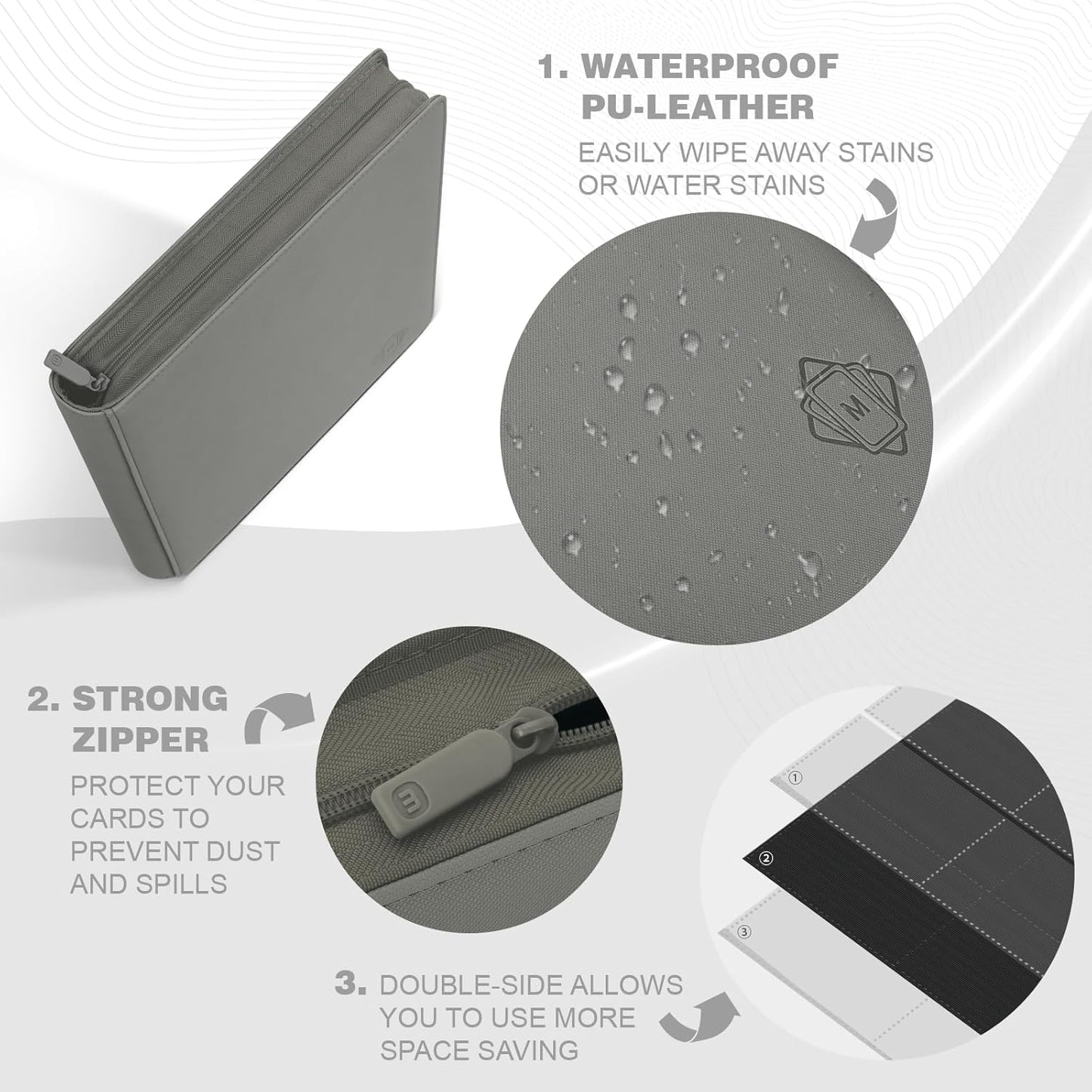 Premium Card Binder 16 Pocket,Trading Card Binder Holds up to 1000+Cards Sturdy Card Collection Album, Card Holder Folders for MTG, TCG, Game Cards & Sports Cards