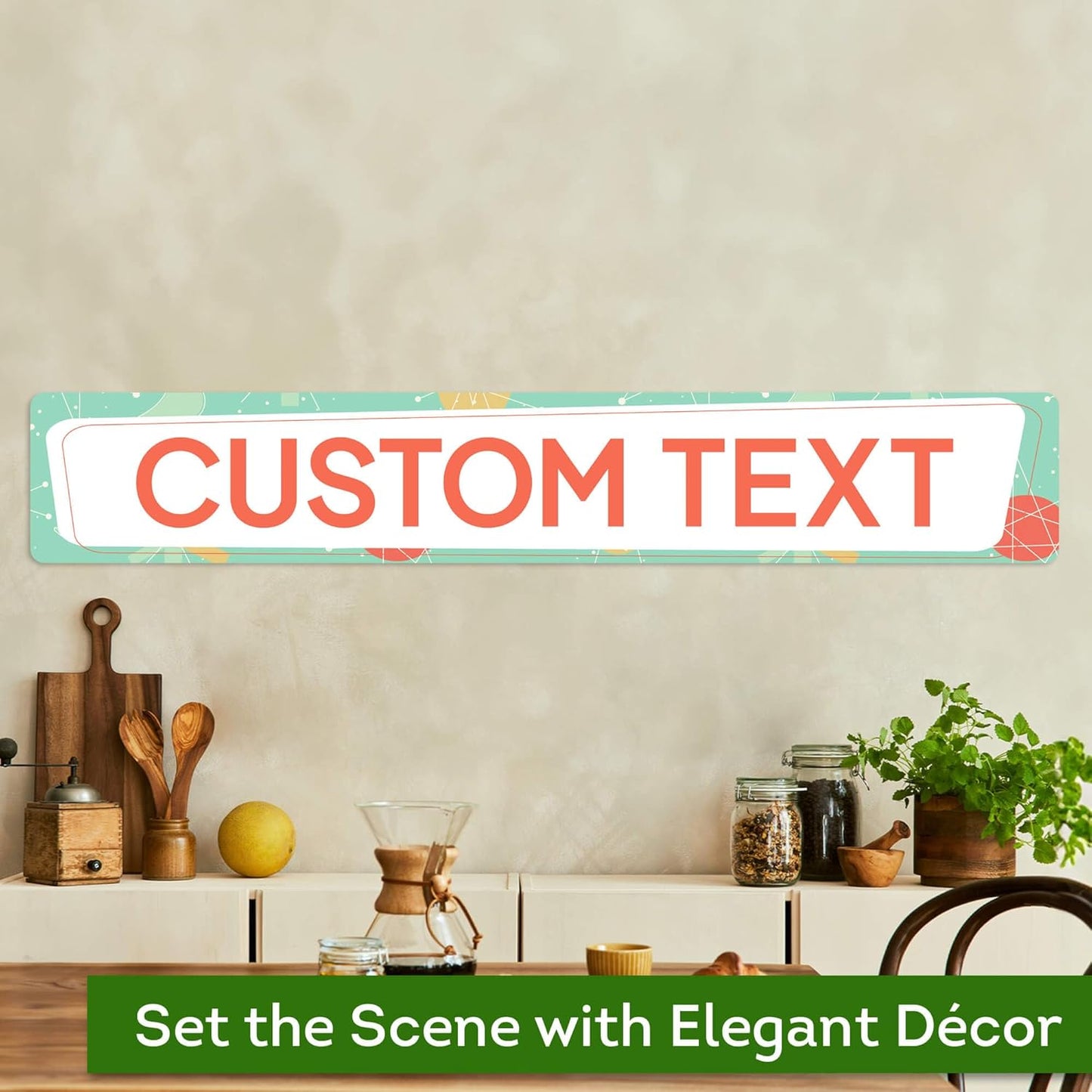 Custom Sign, Custom Street Sign, 11 Font Colors, 13 Font Styles, 4 Hole Options, 22 Sizes, 6x36 Inches, Rust Free DiBound, Fade Resistant, Made in USA by My Sign Center (Mid-Century Modern 2)