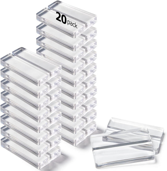 Acrylic Sign Holders, 20 PCS Clear Place Card Holders with Card Slot, Table Numbers Display Stands, for Wedding/Menu/Meeting/Table Numbers