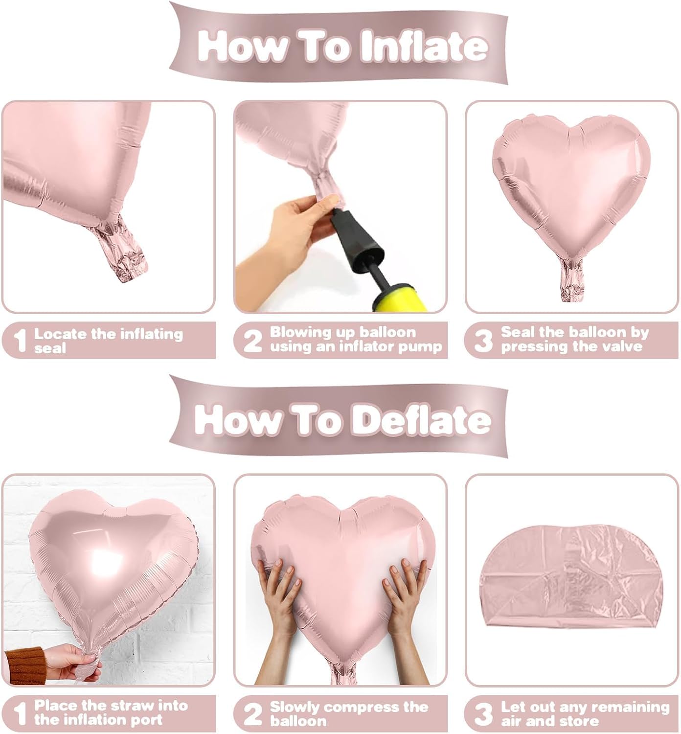 Light Pink Heart Balloons,12Pcs 18 Inch Pastel Baby Pink Helium Foil Love Heart Shaped Balloons for Bridal Wedding Engagement Party Anniversary Birthday Baby Shower Valentines Day Decorations