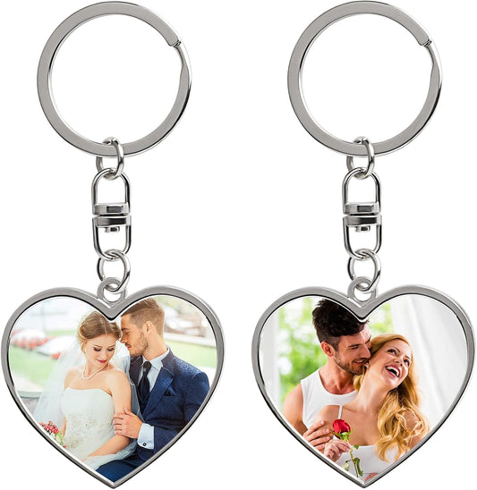 Double Side Custom Keychain with Picture Personalized Engraving Photo Text Customized Gifts for Men Women