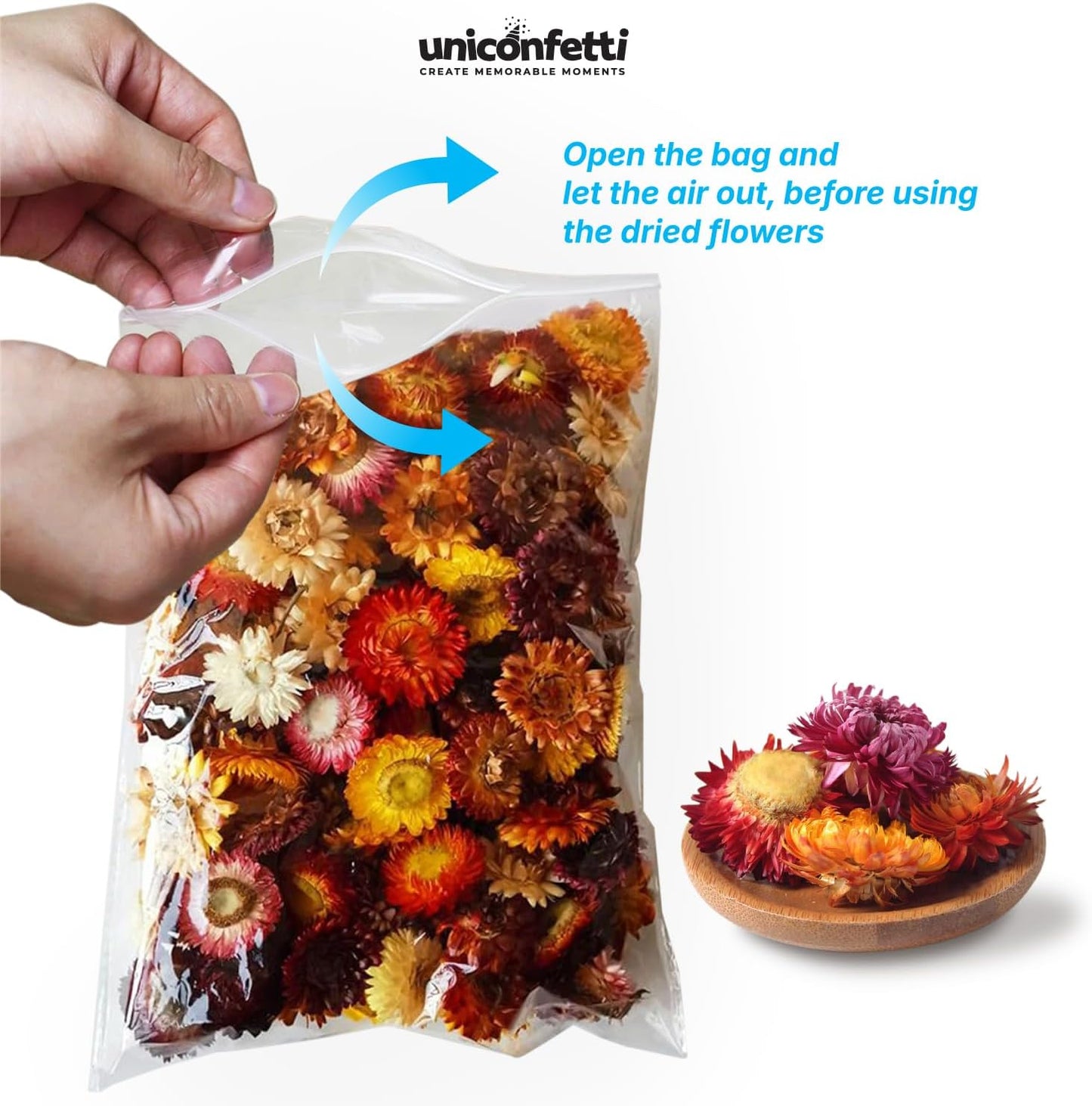 Dried Flower Pink Straw Daisy Biodegradable Confetti - Real Flower Petals for Weddings, Flower Girl Toss, Wedding Send Off Ideas, Party Table Decoration | Boxed - 8oz (0.5lbs)