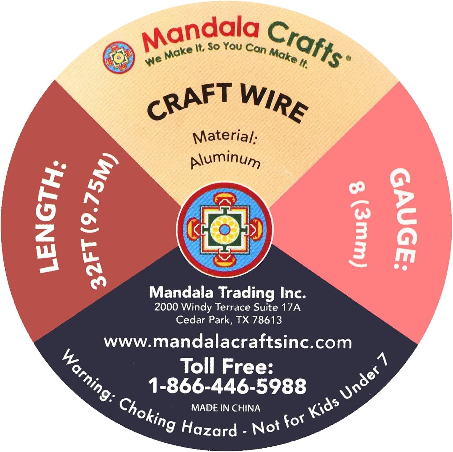 Mandala Crafts 8 Gauge Anodized Aluminum Craft Wire for Jewelry Making - 32 FT Colored Flexible Violet Wire - Bendable for Bonsai Armature Crafting Sculpting