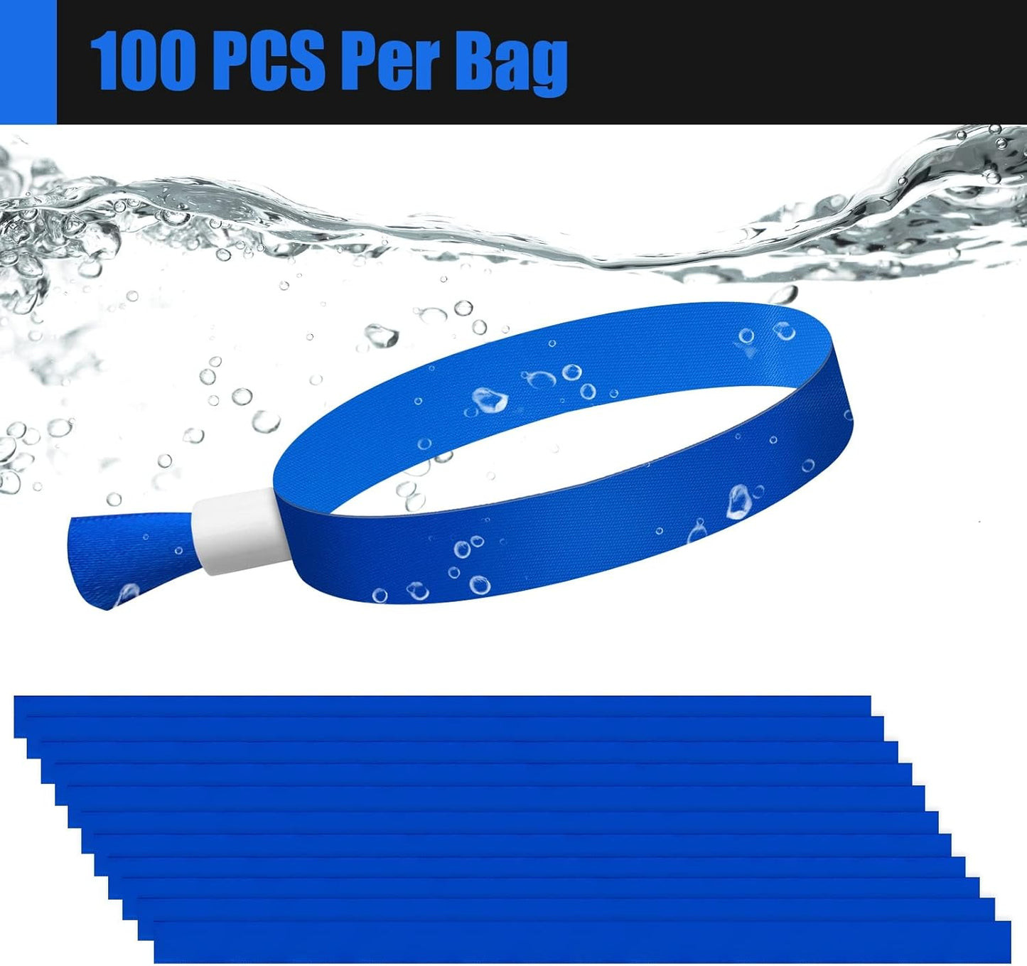 Green-Power America 100 Pcs Cloth Event Wristbands, Event Wristbands, Colored Wrist Bands for Events, for Lightweight Concert Wrist Strap for Activities, Party Bracelets for Events (Color : Blue)