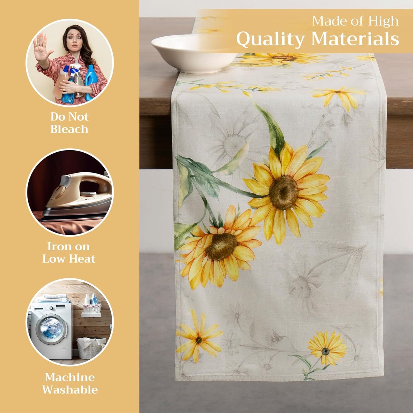 Maison d' Hermine Table Runner 100% Cotton Double Layer Table Runners 72 inches Long Decorative for Home Kitchen Dining Party Baby Shower Wedding Bridal Shower Spring Summer (Candice, 14.50" x 72")