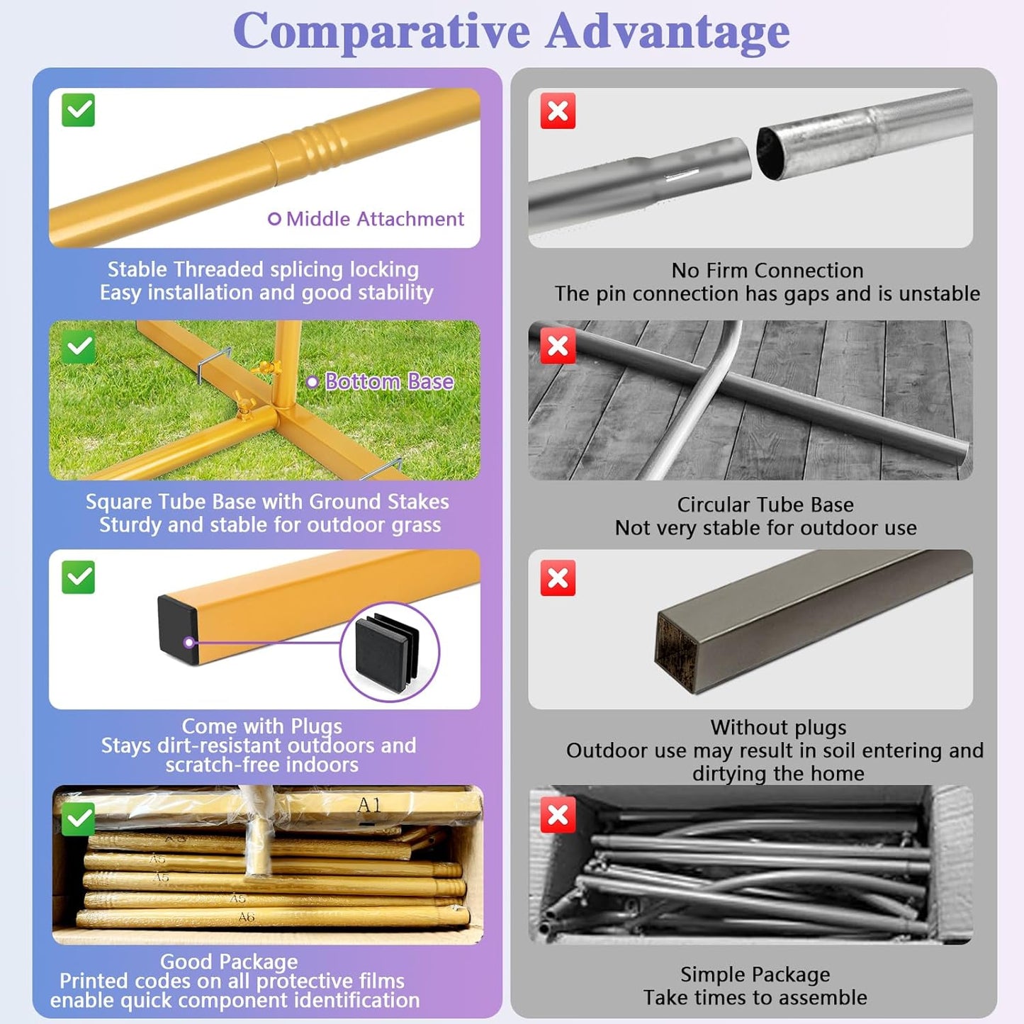 Hemmotop Metal Arch Backdrop Stand Set of 3, 6 ft/ 5 ft/ 4 ft Party Arch Stands for Wedding, Birthday, Baby Shower, Bridal Shower - Balloon Arched Frame for Garden Decor, Gold Floral Arches, 3 Pieces