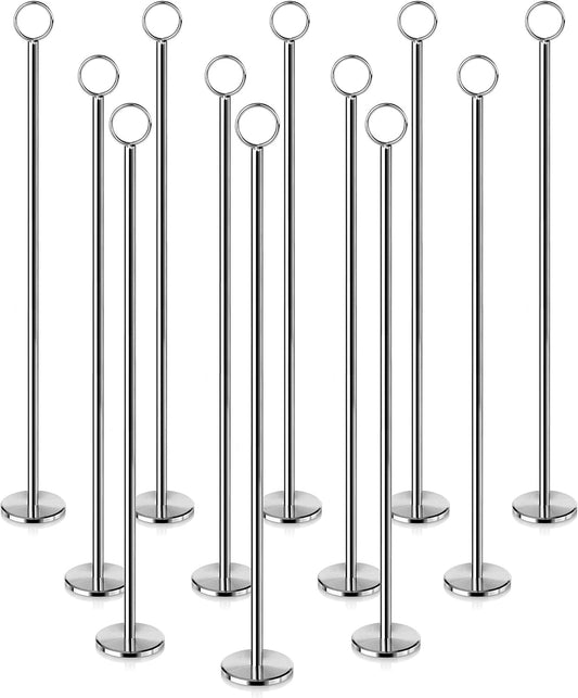 New Star Foodservice 23305 Ring-Clip Table Number Holder/Number Stand/Place Card Holder, 18-Inch, Set of 12