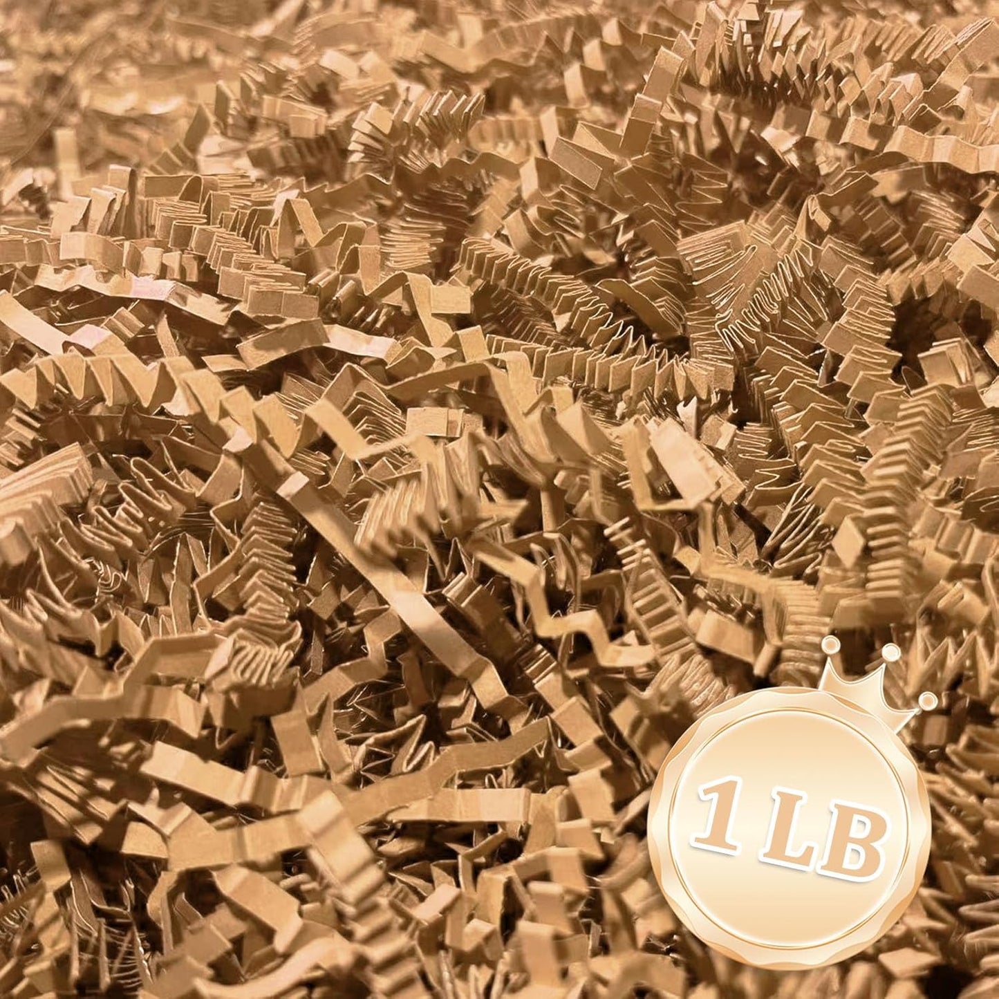 Zankubom 1 LB Brown Kraft Crinkle Cut Paper Shred Filler Great for Gift Wrapping, Cowhide Color Basket Fillers, Birthday, Gift Wrapping, Halloween Thanksgiving Christmas Party Decor Filling Supplies