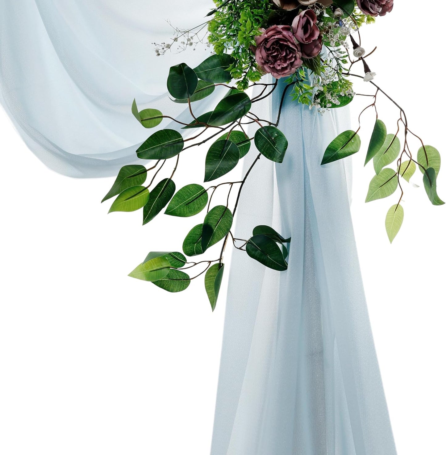 VDS Pack of 1 Panel (30 Inch X 100 Feet) Wedding Arch Draping Fabric Sheer Chiffon Fabric Drapery for Wedding Ceremony Reception Swag Backdrop Canopy Chuppah ARBO Altars Decoration (Baby Blue)