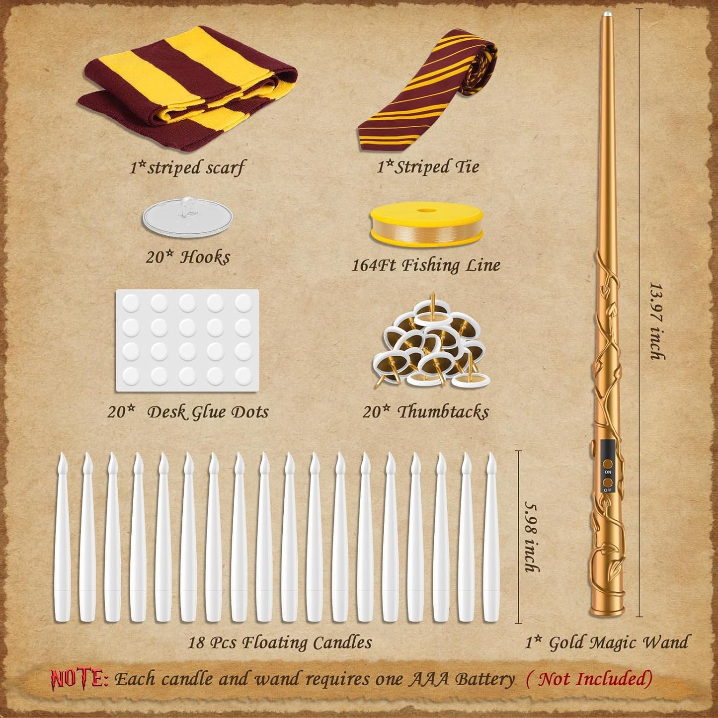 Halloween Floating Candles 18 Pcs - Magical Flameless Candles with Wand Flickering Warm Lights Ideal for Indoor Window Bedroom Halloween Cosplay Birthday Theme Party Decor