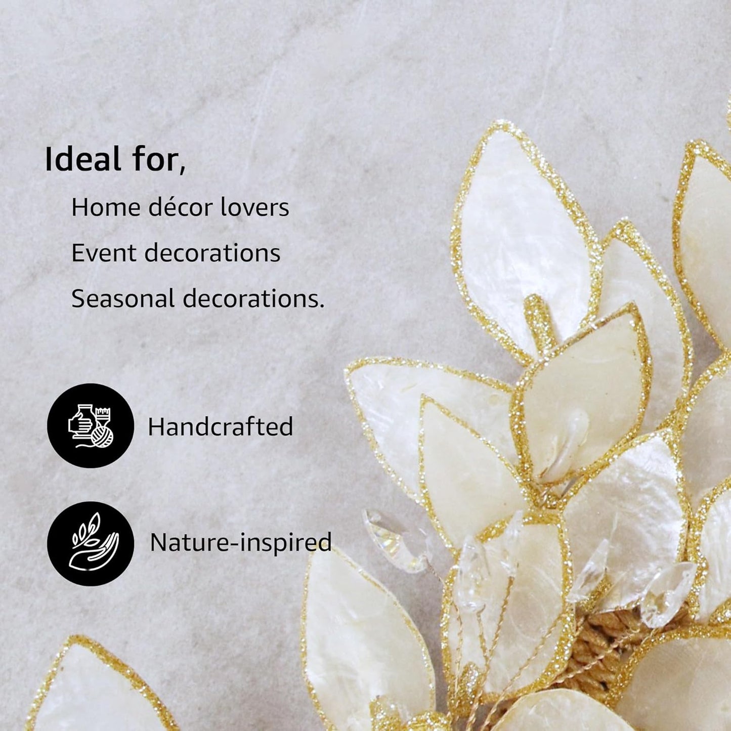 Handcrafted 48" Shell Garland for Enchanting Home Decor with Mesmerizing Capiz Splendor, Coastal, 4ft Capiz Shell Garland for Indoor Use (Rectangular)