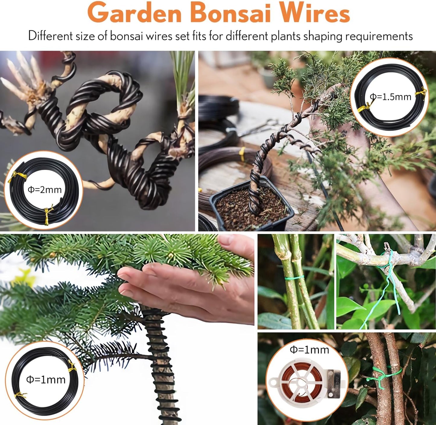 Bonsai Tools Kit 20 Pcs Garden Tools Set for Beginner, Includes Bonsai Wire Kit, Plant Mat, Pruning Shears, Bonsai Scissors, Succulent Tools in Leather Storage Bag, Gardening Gift for Women Men