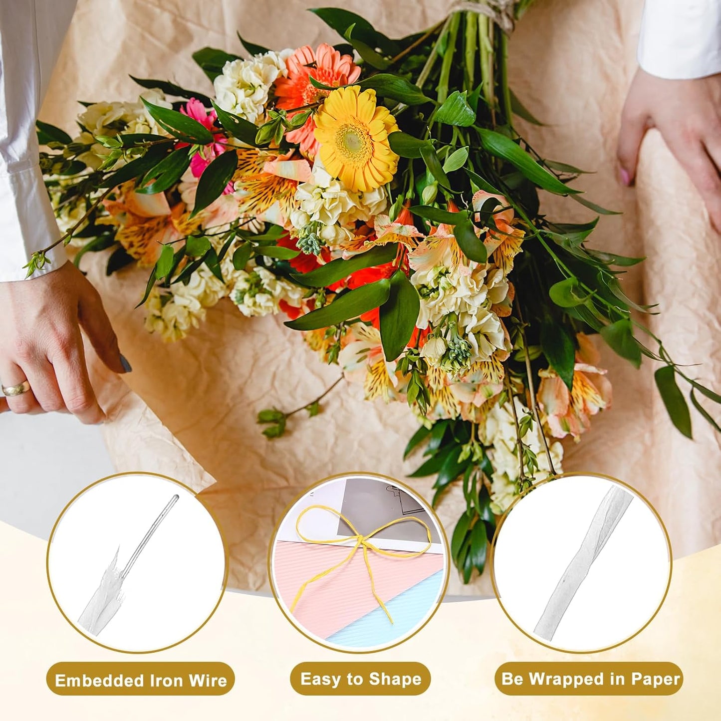 uxcell 164 Feet Floral Wire, 1mm Vine Bind Wire for DIY Crafts Flower Bouquet Christmas Wreaths White