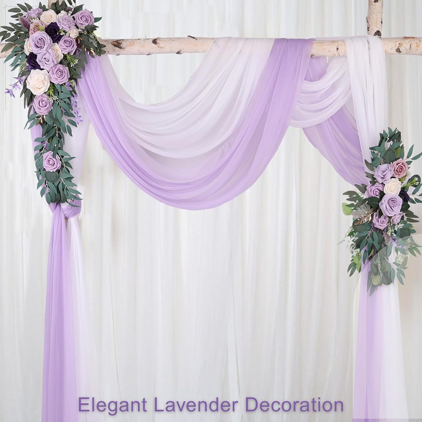 Snowkingdom Lavender Lilac Purple Table Runner, 10FT Light Purple Gauze Sheer Boho Rustic Cheesecloth Dining Table Decorations, Summer Tulle Runners for Wedding Party Baby Shower 120 inch