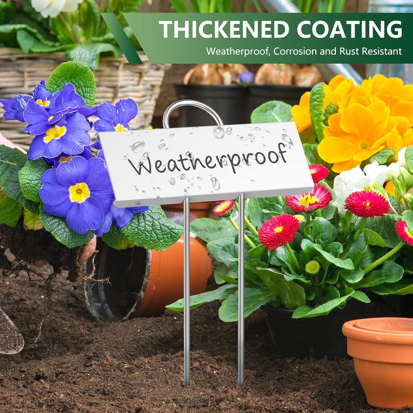 STARTOSTAR 50-Pack Metal Plant Labels, 10.6" Garden Markers Reusable Nursery Tags for Vegetables Herb Flower Seed Greenhouse