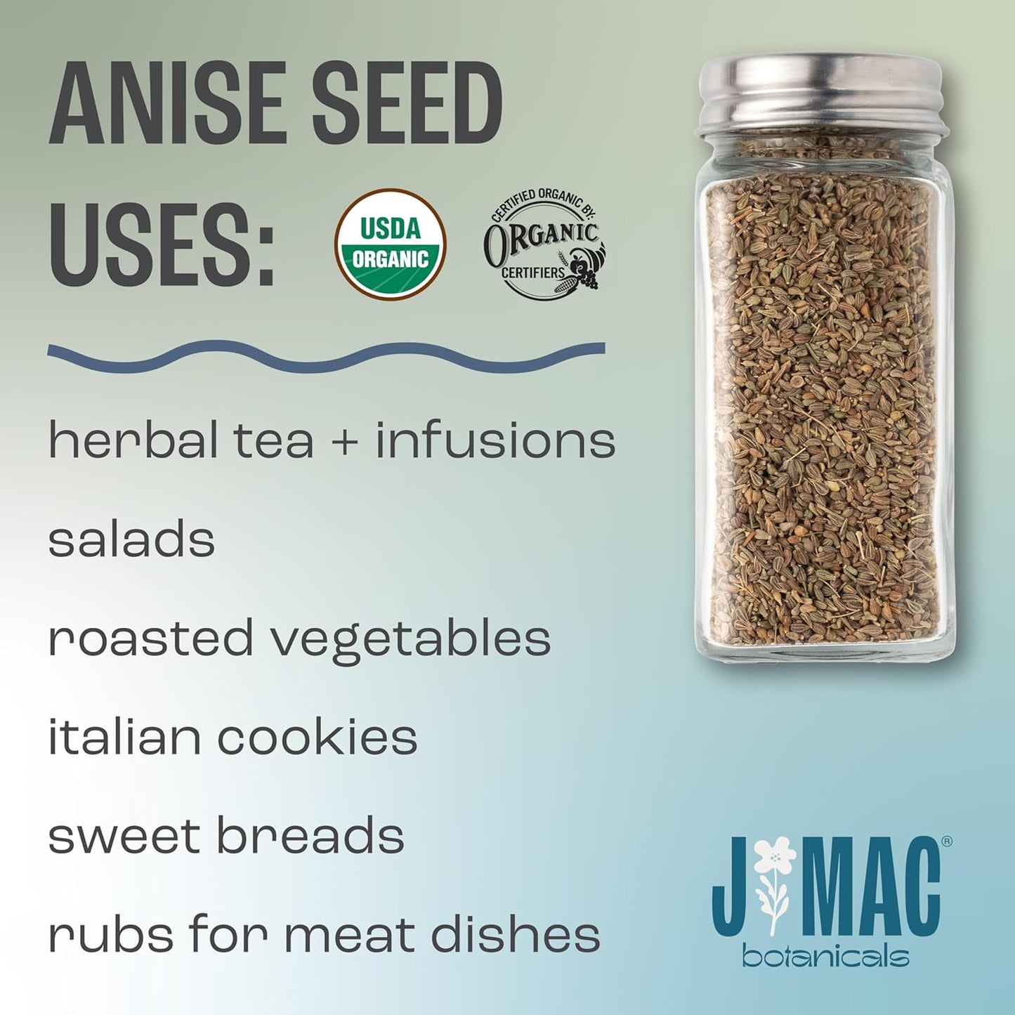 J Mac Botanicals Organic Anise Seeds whole aniseed