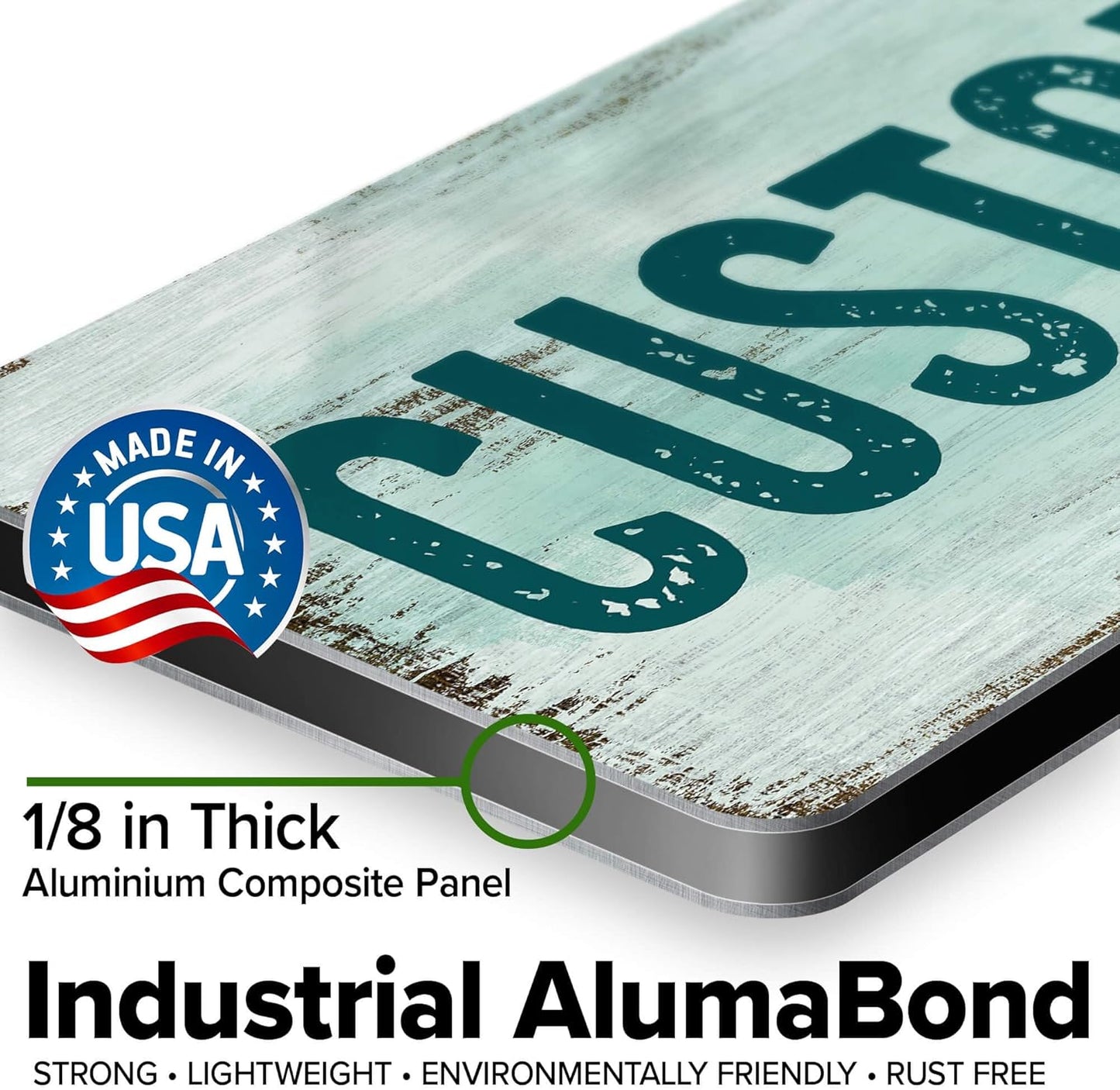 Custom Sign, Custom Street Sign, 11 Font Colors, 13 Font Styles, 4 Hole Options, 22 Sizes, 6x18 Inches, Rust Free DiBound, Fade Resistant, Made in USA by My Sign Center (Shabby Chic)