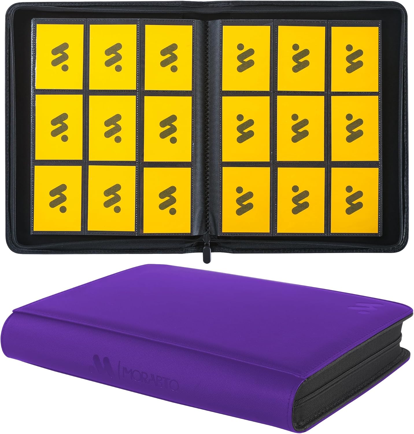 Card Binder 9 Pockets,Trading Card Binder Holds up to 864 Cards with 48 Sleeves,Zipper Card Holder Album Compatible with TCG Card/Game Cards/Sports Card