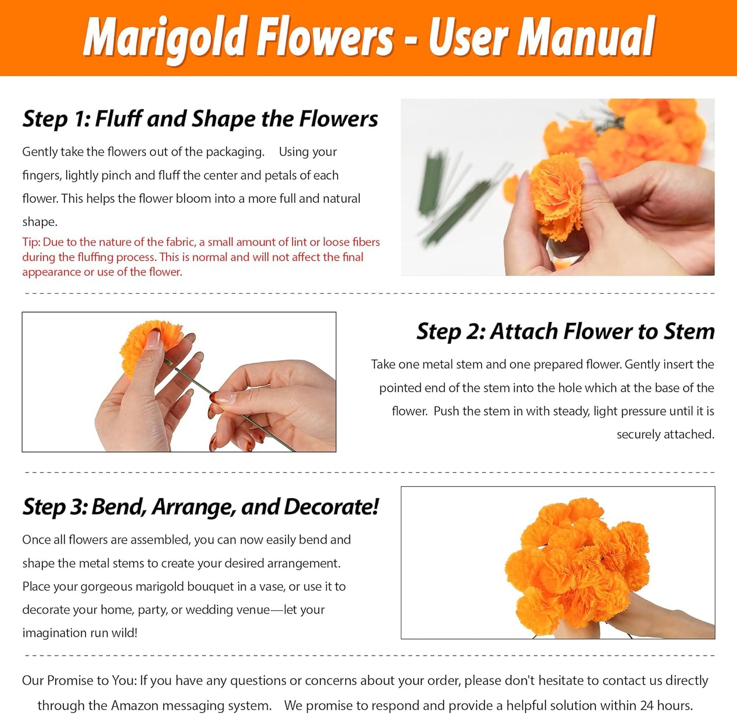 80 Pcs Artificial Marigold Flowers,2" Silk Marigold Flower Heads with Stems,Orange Flowers Artificial for Diwali Decor,Indian Wedding,Home,DIY Wreath Garland,Day of The Dead Decorations